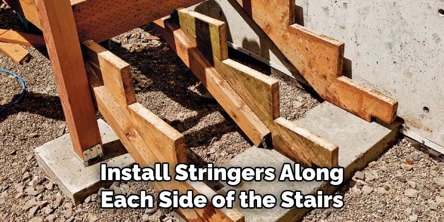 Install Stringers Along Each Side of the Stairs