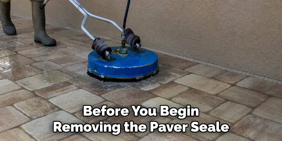 Before You Begin Removing the Paver Seale