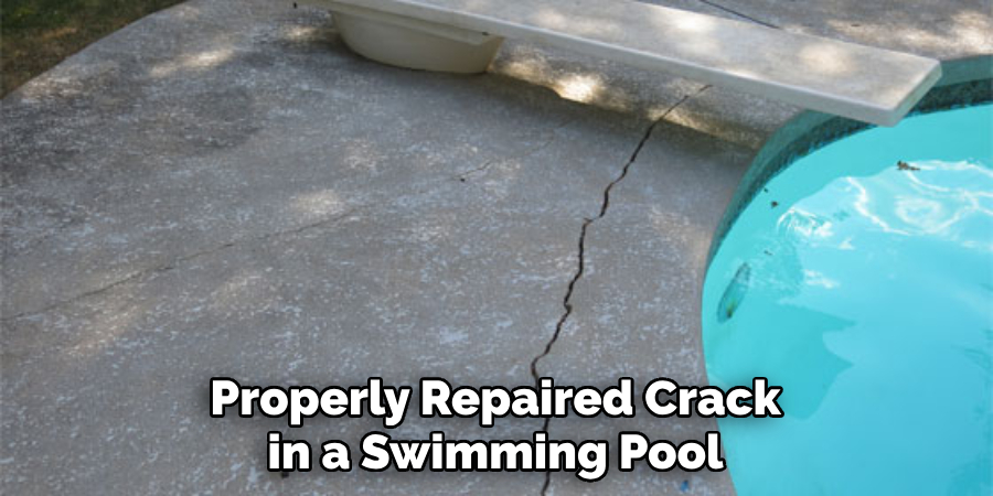 Properly Repaired Crack in a Swimming Pool