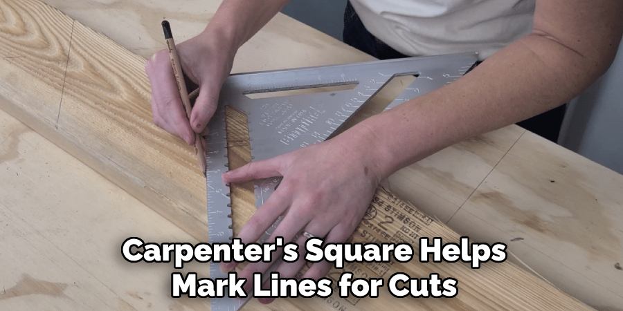 Carpenter's Square Helps Mark Lines for Cuts