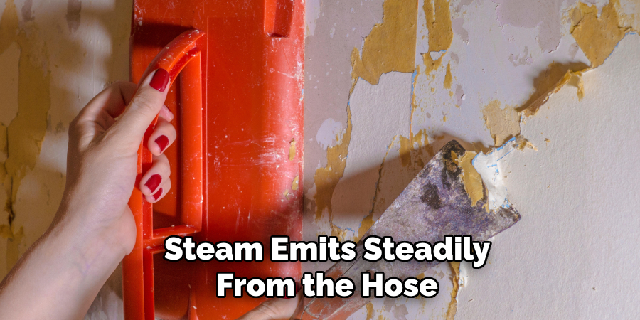Steam Emits Steadily From the Hose