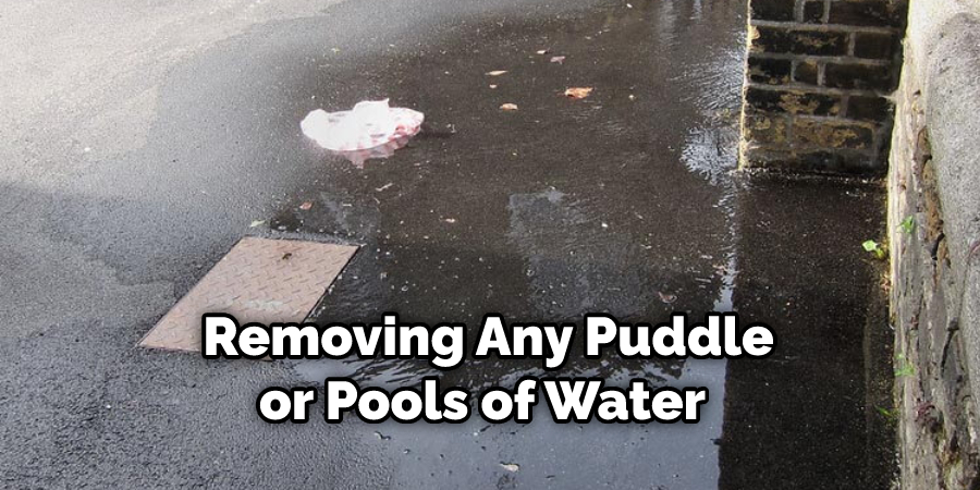 Removing Any Puddles or Pools of Water